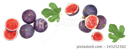 fig fruits isolated on white background . Top view. Flat lay fig fruits isolated on white background . Top view. Flat lay 143252382