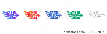 Fast delivery box arrow icon for shipping and courier Fast delivery box arrow icon for shipping and courier 143252834