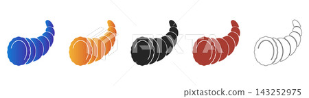 Cornucopia horn of plenty icon set Cornucopia horn of plenty icon set 143252975