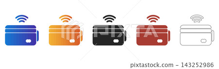 Contactless payment card icon for digital transactions Contactless payment card icon for digital transactions 143252986