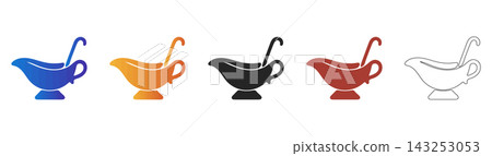 Gravy boat for holiday dinner icon Gravy boat for holiday dinner icon 143253053
