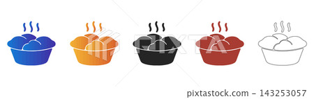 Savory meat pie dinner icon Savory meat pie dinner icon 143253057