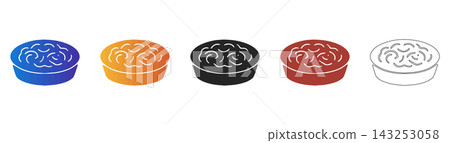 Bowl of seasoned noodle dish icon Bowl of seasoned noodle dish icon 143253058