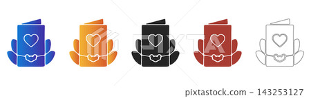 Greeting card with heart icon for romantic love messages Greeting card with heart icon for romantic love messages 143253127