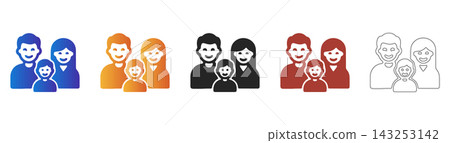 Family group icon for community and social togetherness 143253142