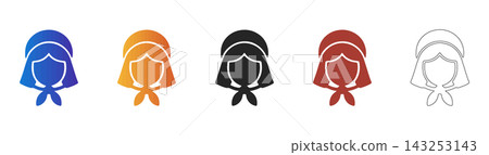 Pilgrim woman bonnet icon for historical Thanksgiving 143253143