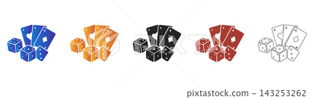 Dice and playing cards game entertainment icon Dice and playing cards game entertainment icon 143253262