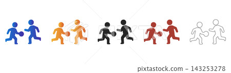 People playing ball icon set for sport and activity 143253278