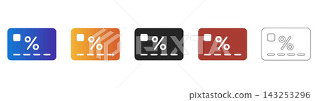 Fast credit card icon with percentage and lightning bolt Fast credit card icon with percentage and lightning bolt 143253296