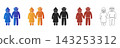 Elderly couple holding hands icon set 143253312