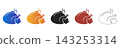 Roasted thanksgiving turkey meal icon set 143253314