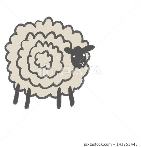 A fluffy and cute sheep illustration A fluffy and cute sheep illustration 143253443