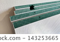 Stack of HMR (High Moisture Resistance) boards with melamine wood grain texture surface 143253665
