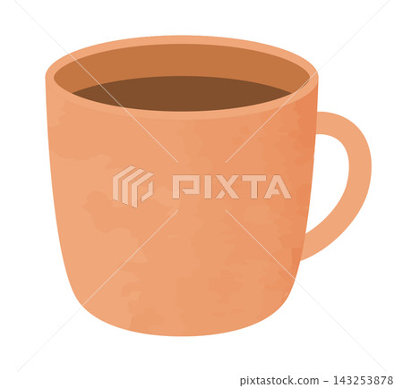 一個裝滿熱咖啡的陶瓷杯 143253878