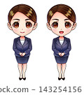 Full body illustration of a woman in a suit 143254156