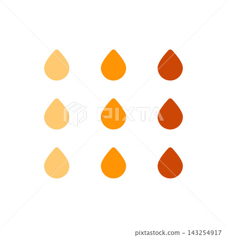 Yellow urine drop samples colour chart for urinalysis testing. Rapid pH, ketone research and ovulation detection. Yellow urine drop samples colour chart for urinalysis testing. Rapid pH, ketone research and ovulation detection. 143254917