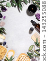 Spa Wellness Background with Natural Beauty Tools and Copy Space 143255088