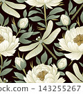 Botanical Blossom Dragonfly Seamless Pattern Vector 143255267