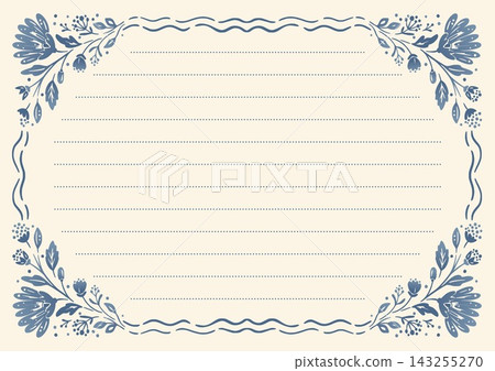 Floral Page Border Lined Writing Paper Vector Floral Page Border Lined Writing Paper Vector 143255270