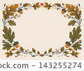 Autumn Oak Leaf Page Border Frame Vector 143255274