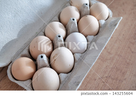 Farm Fresh Eggs in a Tray Farm Fresh Eggs in a Tray 143255604