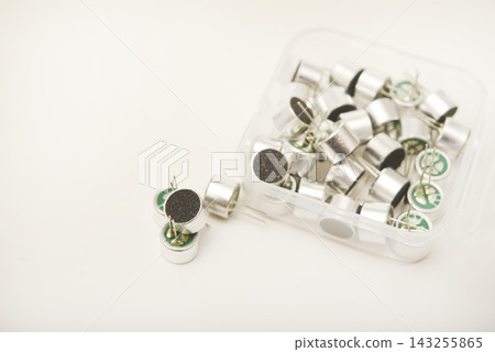 Iron microphones in a box. Small microphones. Microphones in electronics. Iron microphones in a box. Small microphones. Microphones in electronics. 143255865