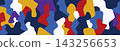 People communication social issues abstract background, multicolored silhouettes vector illustration 143256653