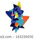 People of future abstract multicolored silhouettes vector illustration 143256656