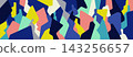 People communication social issues abstract background, multicolored silhouettes vector illustration 143256657