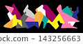 People of future abstract multicolored silhouettes vector illustration 143256663