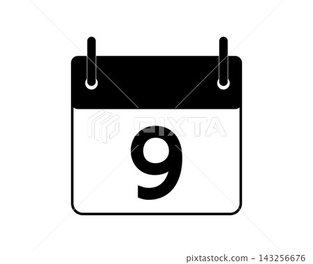 Calendar icon illustration for the 9th Calendar icon illustration for the 9th 143256676