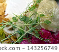 Delicious Varenyky With Herbs and Onions Served With Creamy Sour Cream 143256749