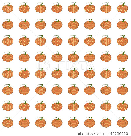 Flat vector pumpkin icons with stripes and dots on white background Flat vector pumpkin icons with stripes and dots on white background 143256920