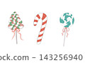 Candy cane lollipop illustration on white background 143256940