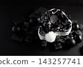 Skull santa hat creating dark christmas holiday atmosphere 143257741