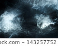 Smoke mist swirling forming abstract dark background texture 143257752