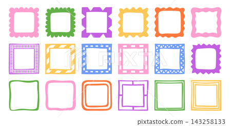 Frame Set Decorative Borders Cartoon Frame Set Decorative Borders Cartoon 143258133