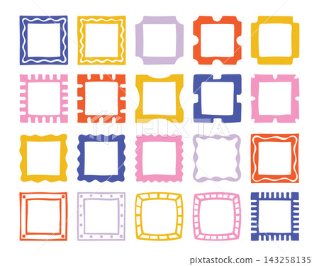 Frame Set Grid Decorative Doodle Frame Set Grid Decorative Doodle 143258135