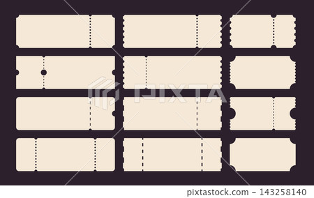 Ticket Template Set Perforated Ticket Template Set Perforated 143258140