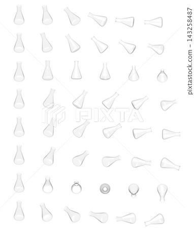 【多角度素材】8 x 6 = 48 組角度，讓三角形燒瓶看起來自然。透明 PNG 格式（請閱讀說明） 143258487