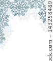 Blue snowflake winter Christmas New Year greeting card banner with snow and copy space for seasonal holiday design 143258489