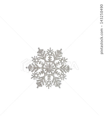 Silver snowflake Christmas ornament isolated on transparent background for winter New Year holiday decoration and design Silver snowflake Christmas ornament isolated on transparent background for winter New Year holiday decoration and design 143258490