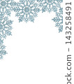 Blue snowflake winter Christmas New Year greeting card banner with snow and copy space for seasonal holiday design 143258491