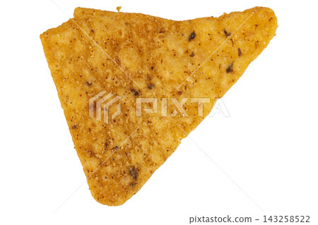 snacks potato corn triangle scrap isolated on white background snacks potato corn triangle scrap isolated on white background 143258522