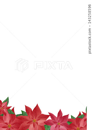 水彩畫《一品紅》(4 幅):鮮豔的紅色,直式。 水彩畫《一品紅》(4 幅):鮮豔的紅色,直式。 143258596