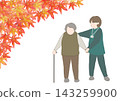 Elderly people taking a walk to see the autumn leaves 143259900