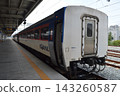 The rear end of a KORAIL Mugunghwa train stopped at Pohang Station in South Korea. 143260587