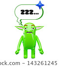 Glossy cartoon monster sleeping speech bubble 3D vector element 143261245