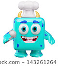 Glossy 3D monster chef cartoon vector element 143261264