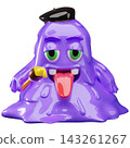 Glossy purple slime monster character with paintbrush element 143261267
